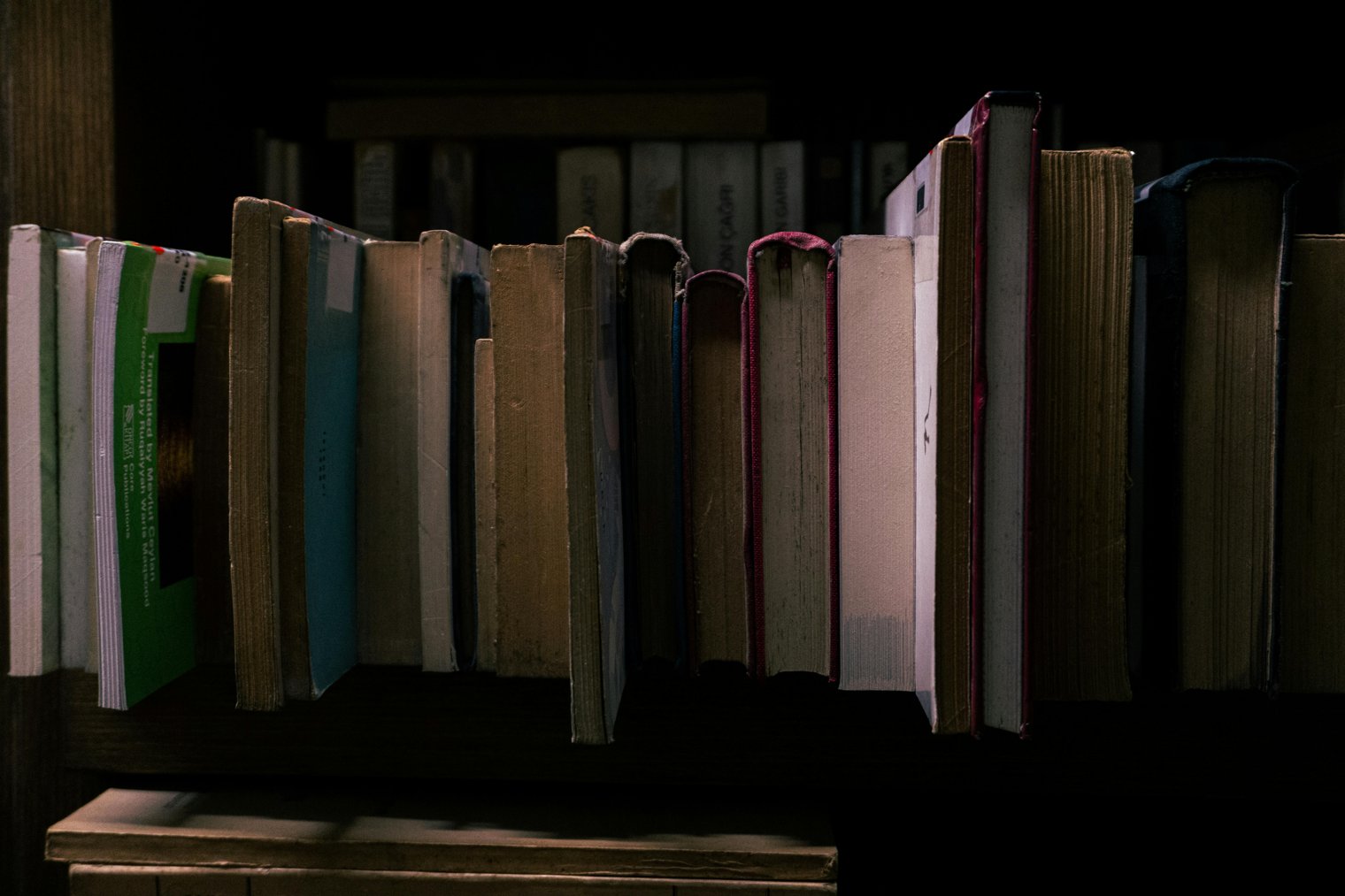 Sitting in a Dimly Lit Library at Midnight, Reading an Old Leather-Bound Book