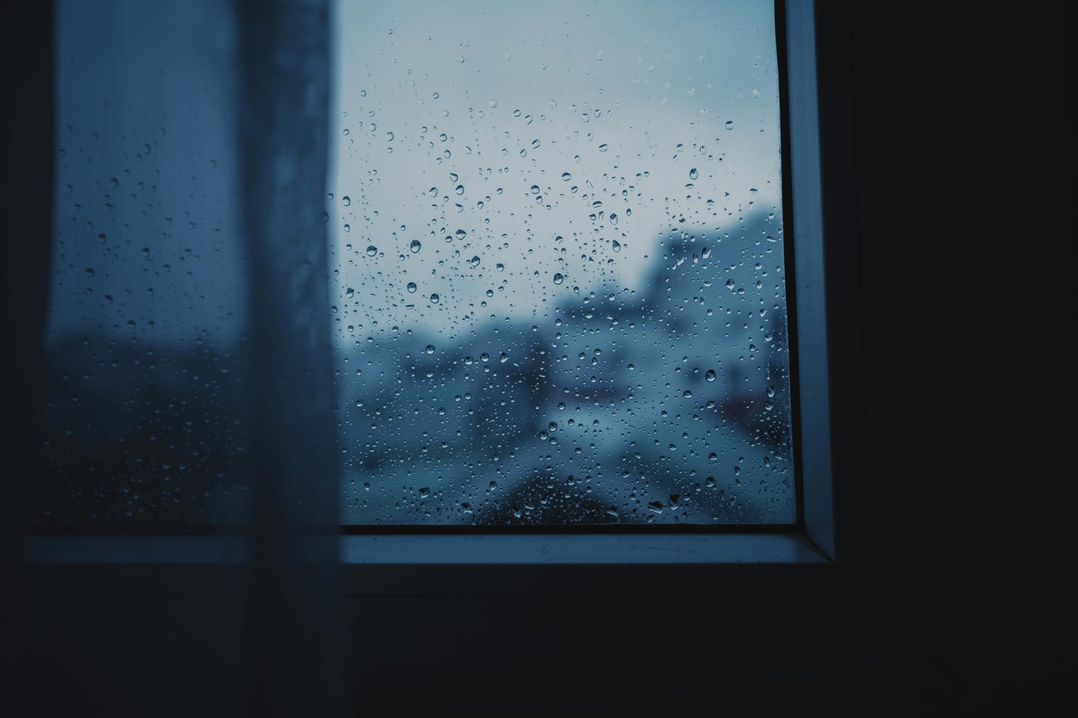 Watching a Single Raindrop Slide Down the Window in the Middle of a Storm