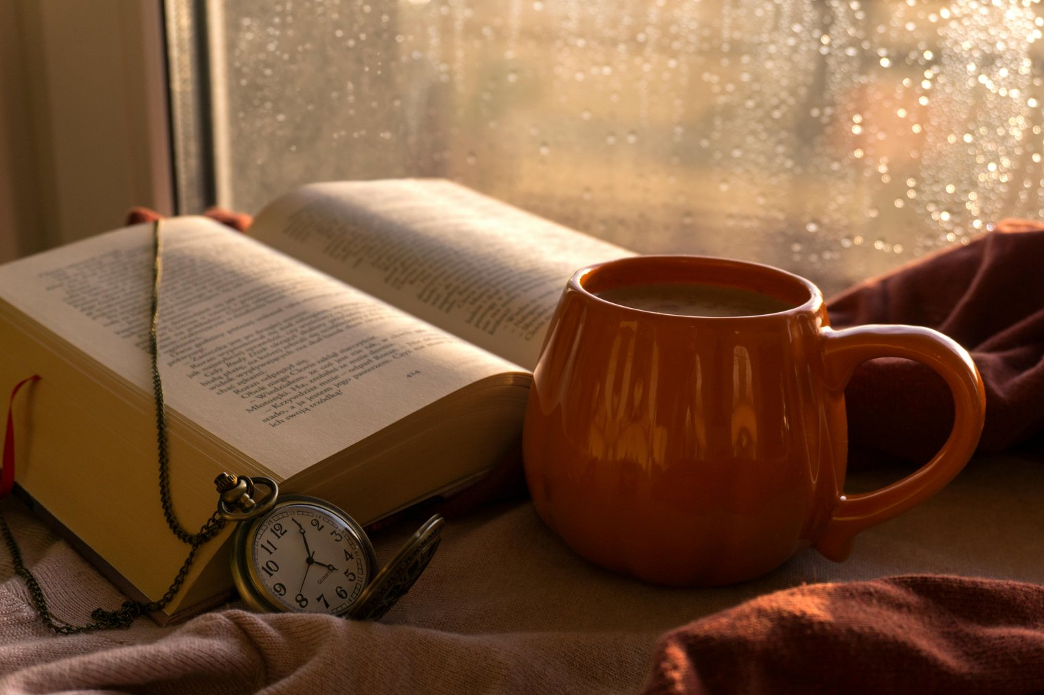 Drinking Coffee Alone on a Rainy Morning