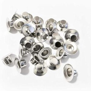 Metal Candle Cups with Round Flat Base - Use with Menorah Candelabra - Prevents from Wax Dripping - Candle Holders Perfect for Lamp or Candle Making Projects - Silver, 6/16" Opening (45 Pieces)