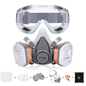 AirGearPro G-500 Reusable Respirator Mask with A1P2 Filters | Anti-Gas, Anti-Dust | Gas Mask Ideal for Painting, Woodworking, Construction, Sanding, Spraying, Chemicals, DIY etc