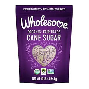 Wholesome Sweeteners 10-Pound Organic Cane Sugar, Fair Trade, Non GMO, Gluten Free, Pure & Vegan, for Baking and Sweetening