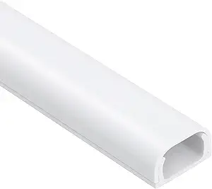 Wire Covers for 2 Cords, 68in (4X L17in) Wire Hider on Wall Mounted, White Cord Cover Kit, Cable Cover Cable Concealer for Extension Cord, Ethernet Cable, Speaker Wire, 0.7in(W) x 0.4in(H)