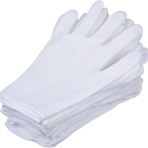 S&DIAN 8 Pairs White Cotton Gloves 7.5" Medium Size, film, coins, CD/DVD, Handling Gloves