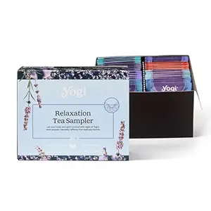 Yogi Relaxation Sampler Box (32 Tea Bags) - 8 Favorite Herbal Teas - Organic & Caffeine Free