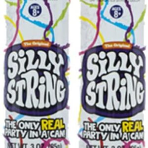 The Original Silly String! Silly String 2 pack, Assorted Colors, 3 oz Large Can – The Only Real Party in a Can! Be Silly! Shoots over 15ft!