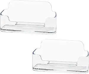 Acrylic Business Card Holder for Desk, Clear Plastic Business Cards Display Holders Stand, Fits 30-50 Business Cards