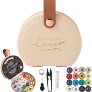 Sewing Kit, Travel Sewing Kits for Adults Supplies Repair Project Kit Needle Family Mini Sewing Thread Accessories Traveler DIY Organizer Plastic(Light Pink)