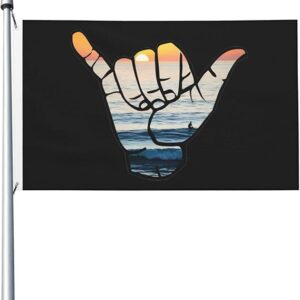 Shaka Waves Flag 3x5 Ft Double Sided Outdoor, Garden Yard Decoration Banner with Brass Grommets, for Home, Porch, Wall