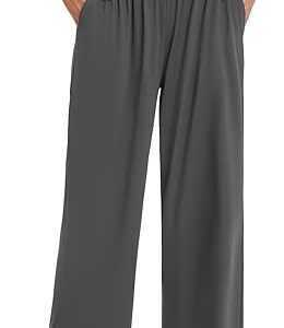 Gracyoga Wide Leg Yoga Pants for Women Casual Loose Cozy Sweatpants High Waisted Lounge Pajama Flowy Pants With Pockets