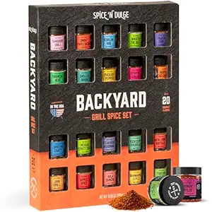 Grilling Spice Set Grill Seasoning Gifts, 20 Unique Spices and Seasonings Jars Gift Set, BBQ Gifts For Men, Dad, Husband, Father, Flavors Like Chili, Cajun, Garlic, Steak, Rub, Herbs, Blend and More