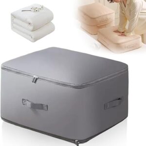 2025 New Ultra Space Saving Self Compression Organizer, Upgrade Heavy Duty Self Compression Moving Organizer Bags, Premium Comforter Storage Bag Packaging Cube Bedding Storage Bag (Gray, Large)