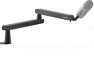 IXTECH Mic Arm Desk Mount, Low Profile 360° Swivel Mic Boom Arm, Adjustable Microphone Arm with Detachable Rise Column and Built-In Cable Management for Streaming and Recording LIZARD Model.
