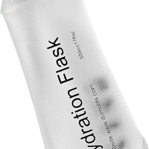 500ml Soft Flask, TPU Collapsible Soft Water Bottle for Hydration Pack, Running Vest, Folding Water Bottle for Hiking Cycling Climbing-1Pcs, White