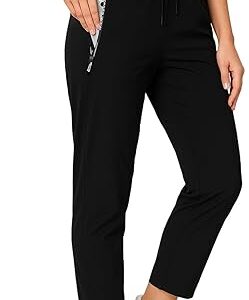 Comfy Fit Stretch Active Ultra Stretch Quick Drying Pants for Women Lightweight Breathable Pants Zipper Pockets