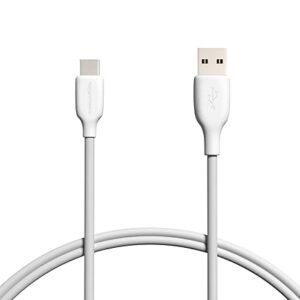 Amazon Basics USB-C to USB-A 2.0 Fast Charge and Data Transfer Cable, 480Mbps Speed, USB-IF Certified, for Apple iPhone 16/15, iPad, Samsung Galaxy, Tablets, Laptops, 3 foot, White