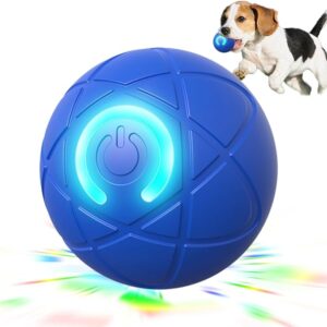 Interactive Dog Ball, 2025 New Activated Automatic Rolling Ball for Dog, Self Moving Vibrating Smart Jumping Automatic Moving Bouncing and Rotating Balls for Pets (Blue)