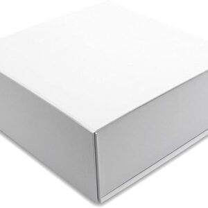 Prime Line Packaging White Magnetic Gift Boxes with Collapsible Lid for Small Business, Holidays, Birthdays, Weddings, Graduation, Bulk, 8x8x4, 15 Pack