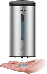 AIKE Wall-Mount Automatic Liquid Soap Dispenser Commercial Large Capacity Brushed Stainless Steel Finish Model AK1205