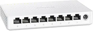 BrosTrend 2.5Gb Switch, 8 Port Network Switch 2.5 Gigabit, Unmanaged Ethernet Switch for Game Console, NAS, PC, Computer Networking Switch Plug & Play Fanless, Desktop Wall Mount, Lifetime Protection