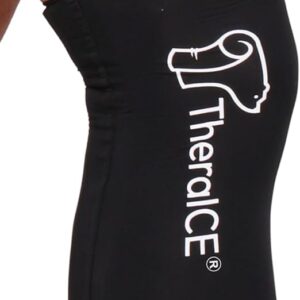 TheraICE Knee Ice Pack Wrap Compression Sleeve for Injuries, Reusable Gel Cold Packs Brace Also for Elbow, Ankle & Calf - Flexible Cold Wrap Recovery for Meniscus, ACL, MCL Pain Relief (M)