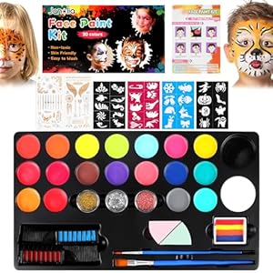 LOMIMOS Face Painting Kit, Professional Paints Palette Safe and Easy to Use for Party Makeup Costume Halloween Kids (20 color)