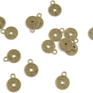 70 PCS Ancient Antique Bronze Fashion Jewelry Making Crafting Charms Findings Bulk for Bracelet Necklace Pendant Retro Accessoires Lots Vintage X6OP6B Chinese Cash Coins