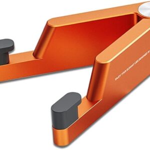 MONEER Cell Phone Stand, Phone Stand for Desk, Foldable & Portable iPhone Stand, Cell Phone Holder Desk Compatible with All Mobilephone, iPhone, iPad mini, Tablet 4-10.5" (Orange)