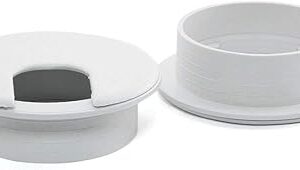 2pcs 2 Inch Desk Wire Cord Cable Grommets Hole Cover for Office PC Desk Cable Cord Organizer Plastic Cover (White-2Pcs)