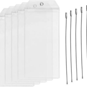 5Pack Cruise Luggage Tags,PVC Holders Fitting for Printing Label Tags, Waterproof with Resealable Zipper & Steel Loops