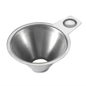 Stainless Steel Spice Funnel with Handle for Kitchen Use Filling Spice Jars, FIFO Squeeze Bottles, Spill-Free Metal Funnel for Salt Pepper Powder, Condiment, Sauce (0.92" Bottom)