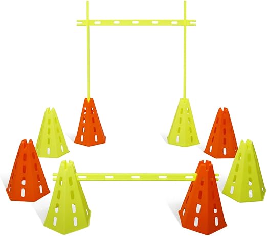 Yes4All Speed and Agility Training Equipment Set – Hurdles and Cones for Athletes in Soccer, Basketball, Football