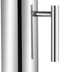 Stainless Steel Pitcher 53oz/1.5L Metal Water Pitcher with Handle Silver Stainless Drink Jug with Ice Guard Restaurant Beverage Container for Iced/Hot Tea, Juice, Coffee, Milk