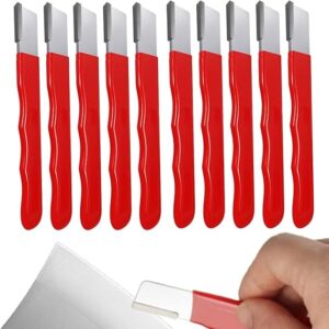 Portable Quick Sharpener, Garden Tool Sharpener Scissor Sharpener Tool, Multipurpose Garden Tool Blade Sharpener Lawn Mower Blade Sharpener Sharpening Stones for Pruners, Loppers, Axe (10PCS_Red)