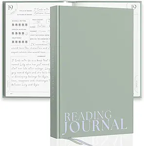 Reading Journal For Book Lovers - Journals to Review 55 Books - Ultimate Reader Kit with Tracker, Log, Challenge & Prompt Guides - Reading Accessories For Book Lovers Or Book Club Tracking - Sage