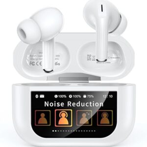 Wireless Earbuds, Bluetooth 5.4 Ear Buds with Multifunctional Touch Screen, ANC/ENC Noise Cancelling Headphones with 48H Playtime, Bass Stereo Sound, for Laptop, Android/iOS, Pad