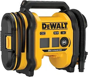 DEWALT Tire Inflator Portable Air Compressor 20V MAX, Air Pump with Automatic Shut Off, LED Light, Tool Only (DCC020IB)