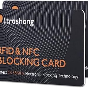 Ultrashang 2Pcs RFID Blocking Card, Fuss-free Protection for Entire Wallet Shield, Credit Card Protector NFC Bank Debit Blocker, Identity Theft Prevention for Passport Travel Security (Ver. 2.0)