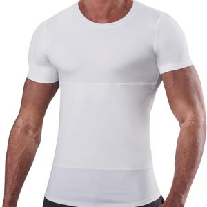 KOCLES Mens Slimming Compression Shirt, Slimming Undershirt Shirts for Men Body Shaper Shapewear Tummy Control
