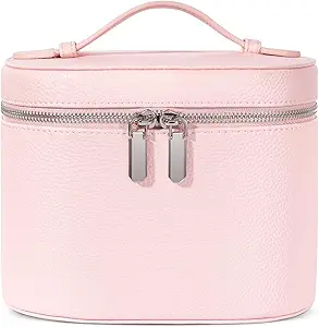 Makeup Bag, Travel Make up Case with Compartments and Handle, Portable Cosmetic Organizer Bags,Toiletry Bag for Women