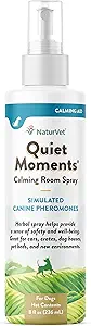 NaturVet Quiet Moments Herbal Calming Room Spray Dog Supplement – Ideal for Cars, Dog Crates, New Environments – Helps Reduce Pet Stress, Storm Anxiety, Motion Sickness – 8 Oz.