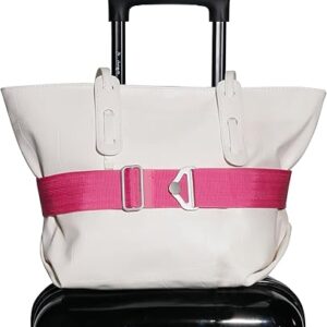 TOOVREN 2-in-1 Travel Belt for Luggage Straps Add a Bag Bungees Suitcase Luggage Strap Over Handle Suitcases Belt for Carry On Bag Adjustable Backpack Attachment Airport Travel Accessories Rose