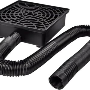 Catch Basin Gutter Downspout Extensions, 12"×12" Low Profile Catch Basin Downspout Extender with 2" ID Flexible Pipe, No Deep Dig Needed, Rainwater Diverter, Pipe Stretched Length 8.2ft