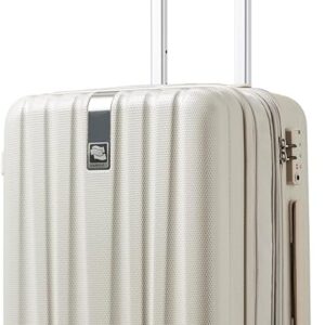 Hanke 20 Inch Expandable Carry on Luggage 22x14x9 Airline Approved Lightweight PC Hard Shell Suitcases with Wheels Travel Luggage Rolling Suitcase Travel Luggage Bag for Weekender(Ivory White)