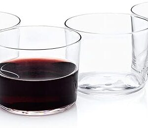 HISTORY COMPANY Spanish Bodega Chatos-Style Stemless Wine Glass, 4-Piece Set – Handcrafted in Traditional Copita-Size for Wine and Tapas Nights (Gift Box Collection)