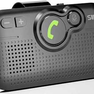 Handsfree Bluetooth Car Kit for Cell Phone, Wireless Bluetooth Speaker for Car, AUTO Power ON Support Siri Google Voice Assistant Hands Free Phone Speakerphone with Visor Clip-BC980SA