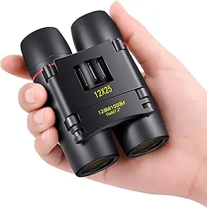 POLDR 12X25 Small Pocket Binoculars Compact Adults,Mini Kids Binoculars Boys for Bird Watching,Concert Theater Opera