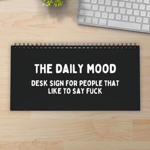 The Daily Mood Desk Sign for People That Like To Say Fuck Black, Mood Flip Sign for Your Desk, The Daily Mood Desk Sign, Funny Desk Signs Flip-Over Messages for Office Desk, Funny Flip Desk Sign