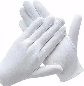 3 Pairs White Cotton Gloves for Dry Hands Eczema SPA Moisturizing - Work Glove Liners for Serving Costume Inspection