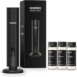 Max Diffuser for Home – Waterless Scent Diffuser with Wireless Control & Programmable Settings | Covers 1500 Sq Ft | Cold-Air Technology | Black | Hotel Oils Included